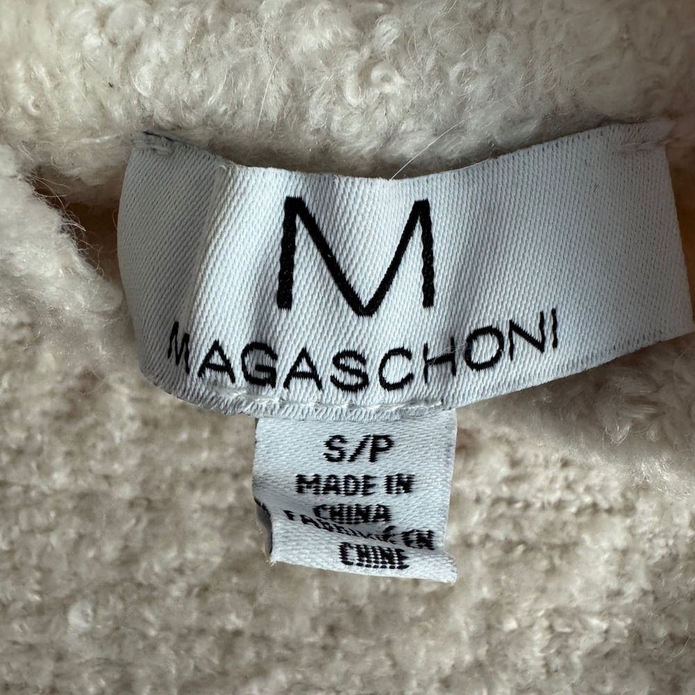 MAGASCHONI‎ Small Cream Textured Mock Neck Women's Sweater - Picture 7 of 9